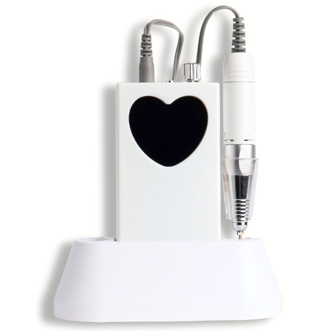 2 in 1 Heart Drill | White - Hey Beautiful Nail Supplies