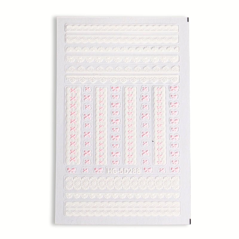 3D Lace & Bow Nail Stickers - Hey Beautiful