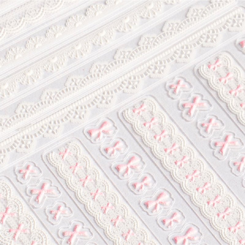 3D Lace & Bow Nail Stickers - Hey Beautiful