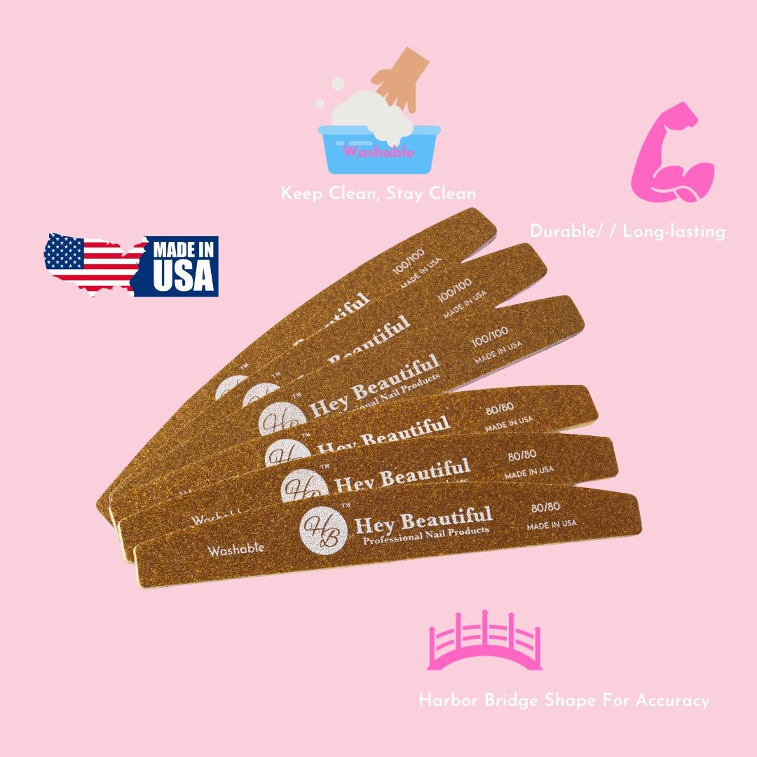 Brown Nail Files | Long Lasting - Hey Beautiful Nail Supplies