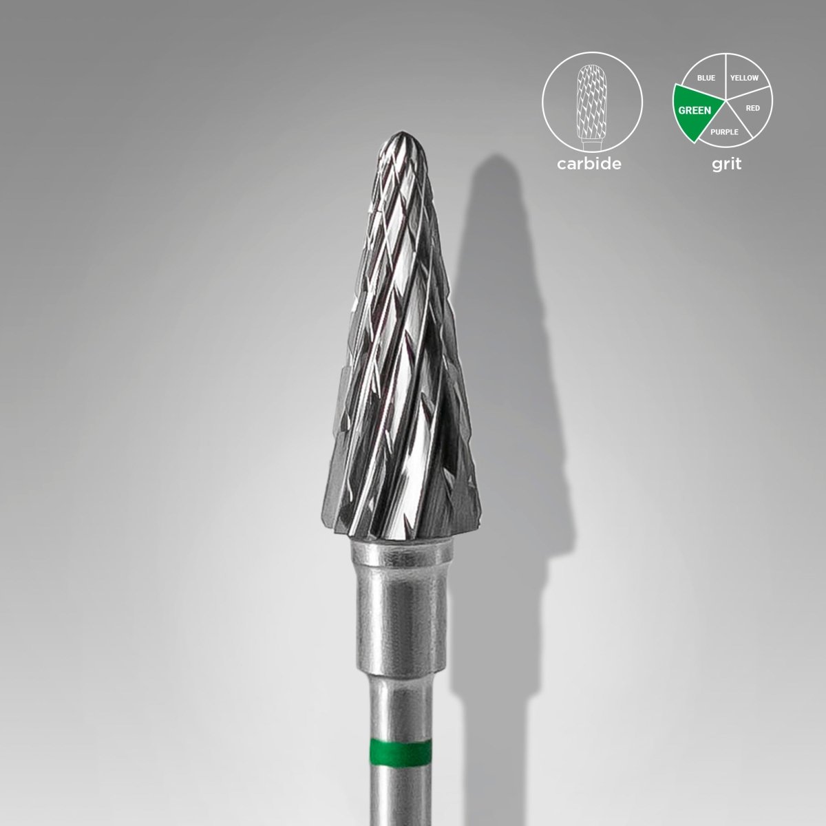 Carbide nail drill bit | Cone | Green | EXPERT | Staleks - Hey Beautiful Nail Supplies