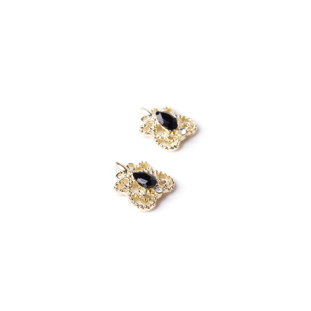 Charms w/ Black Stone | Gold - Hey Beautiful Nail Supplies