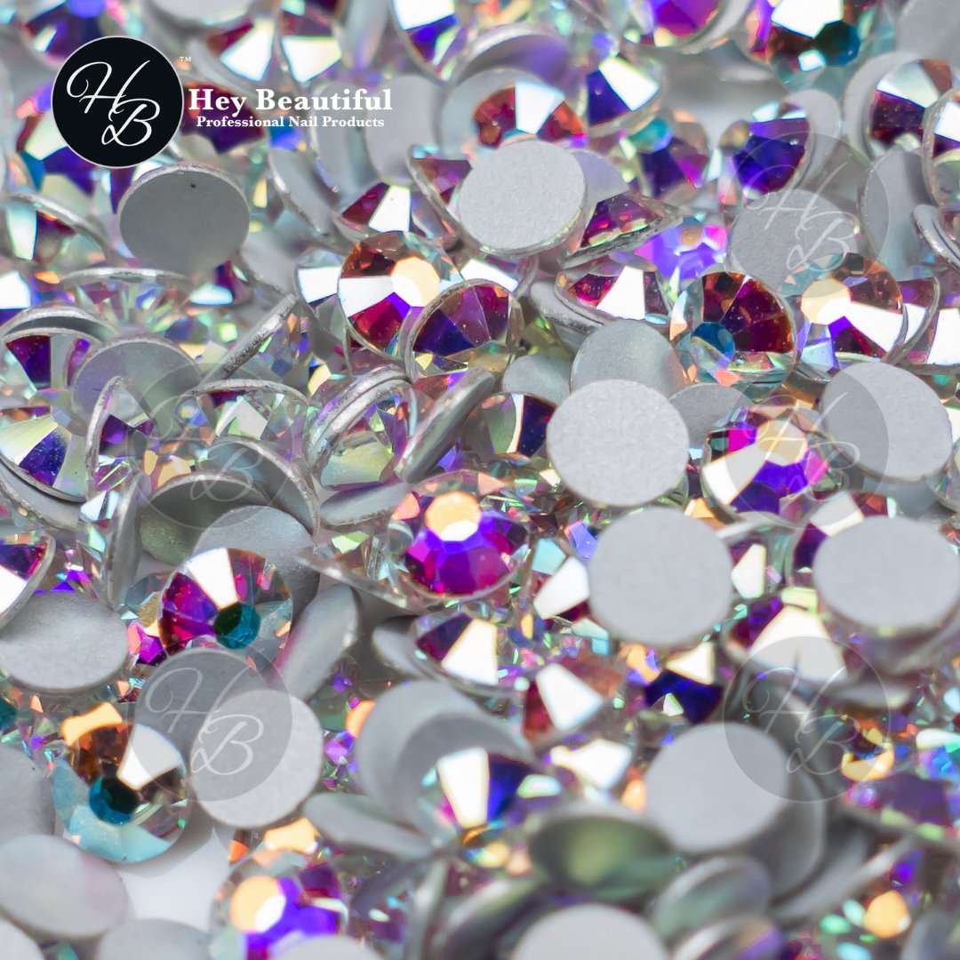 Crystal AB | Preciosa MAXIMA | Round Flatback | Non Hotfix - Hey Beautiful Nail Supplies