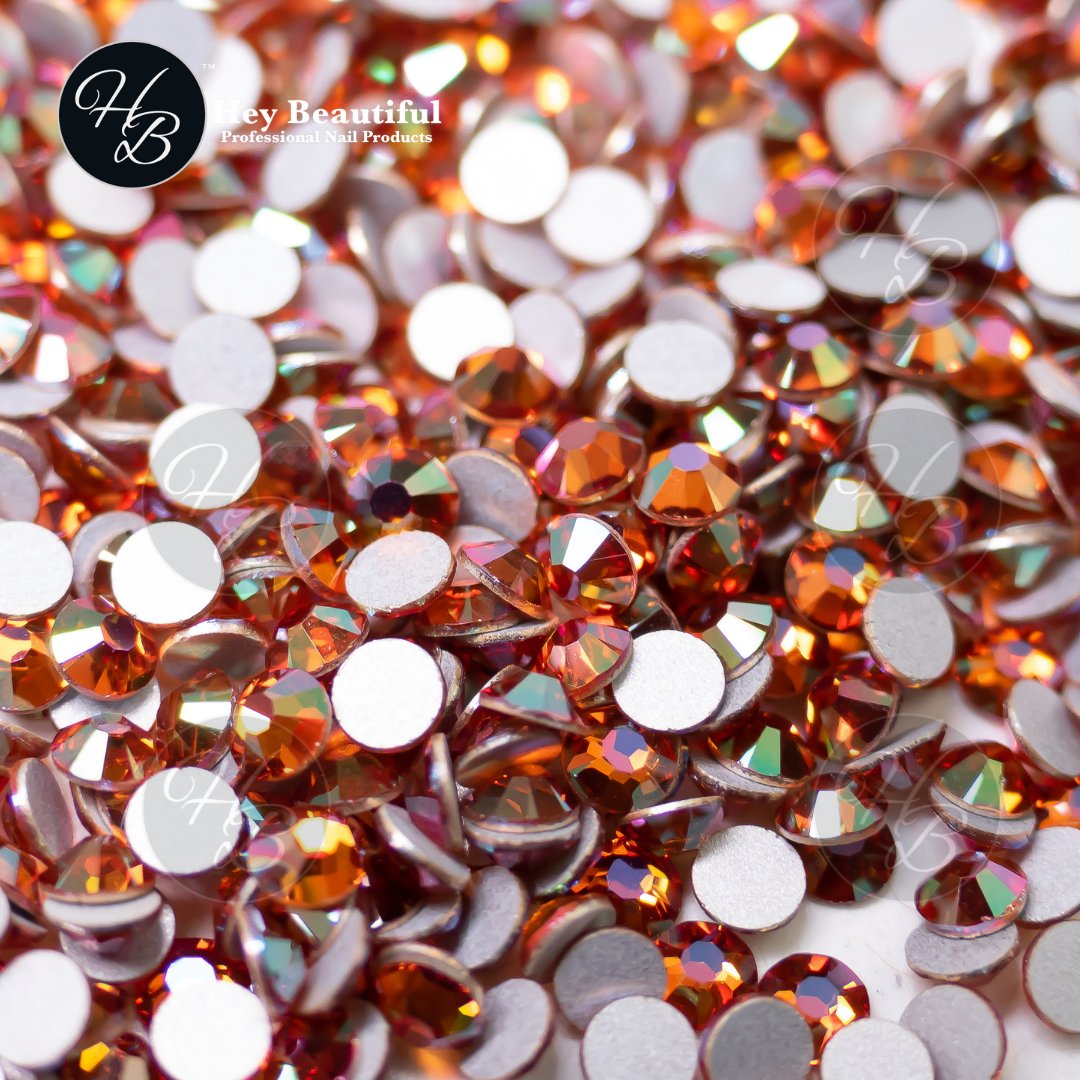 Crystal Lava | Preciosa MAXIMA | Round Flatback | Non - Hotfix - Hey Beautiful Nail Supplies