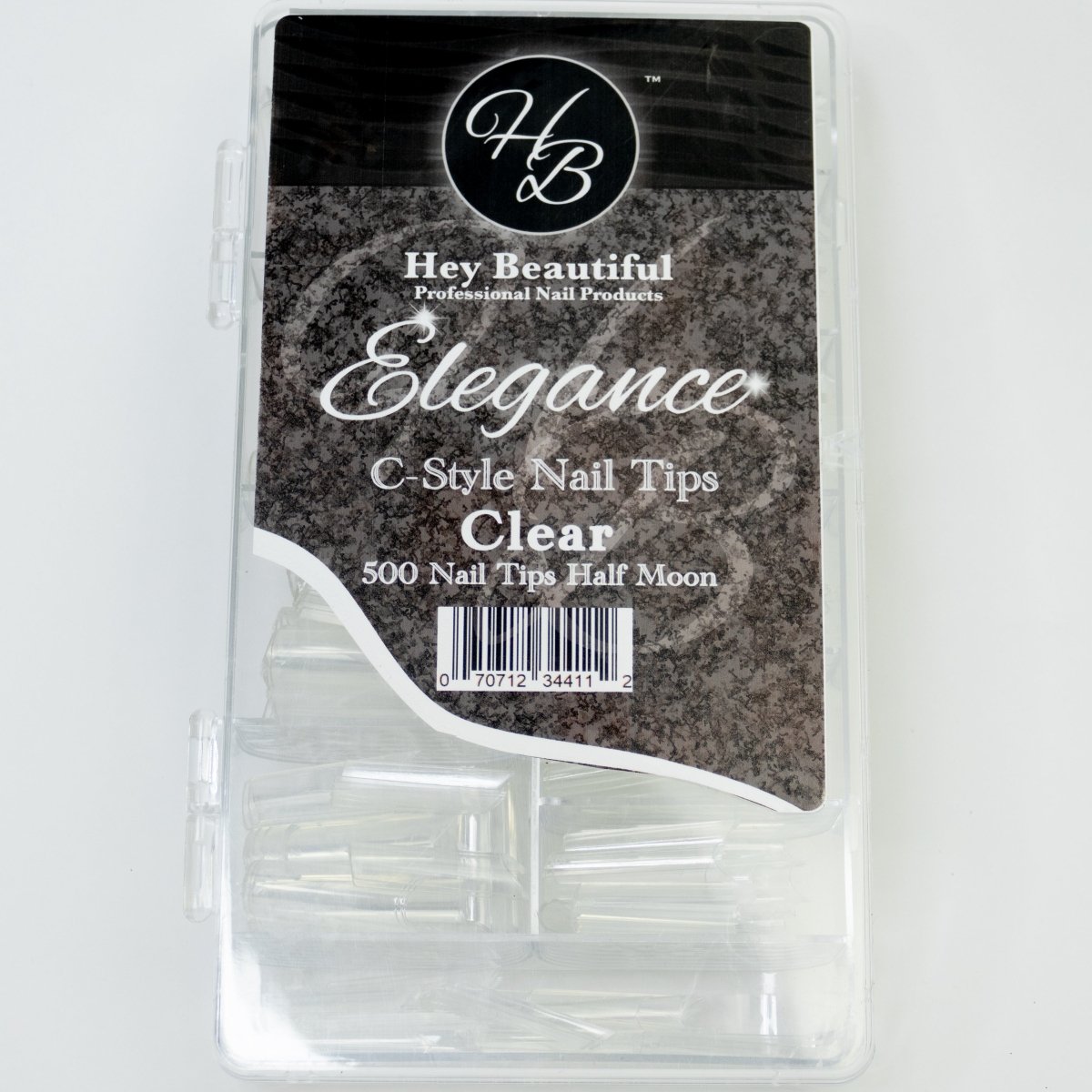 Elegance C - Style Nail Tips (500 tips) - Hey Beautiful Nail Supplies