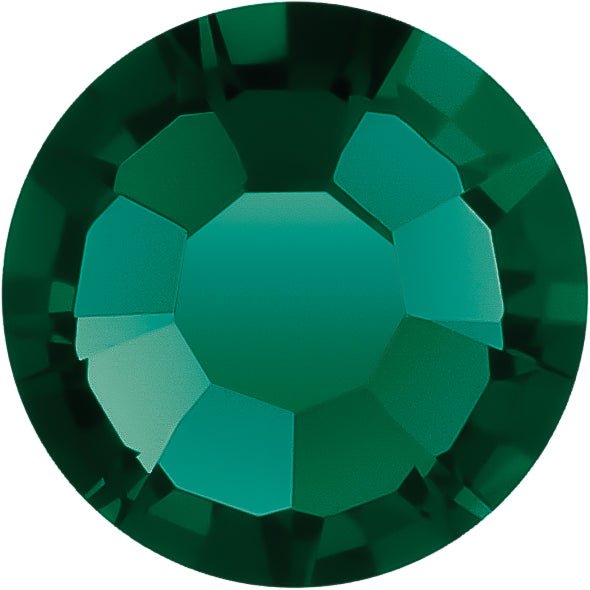 Emerald | Round Flatback | Preciosa MAXIMA | Non Hotfix - Hey Beautiful Nail Supplies
