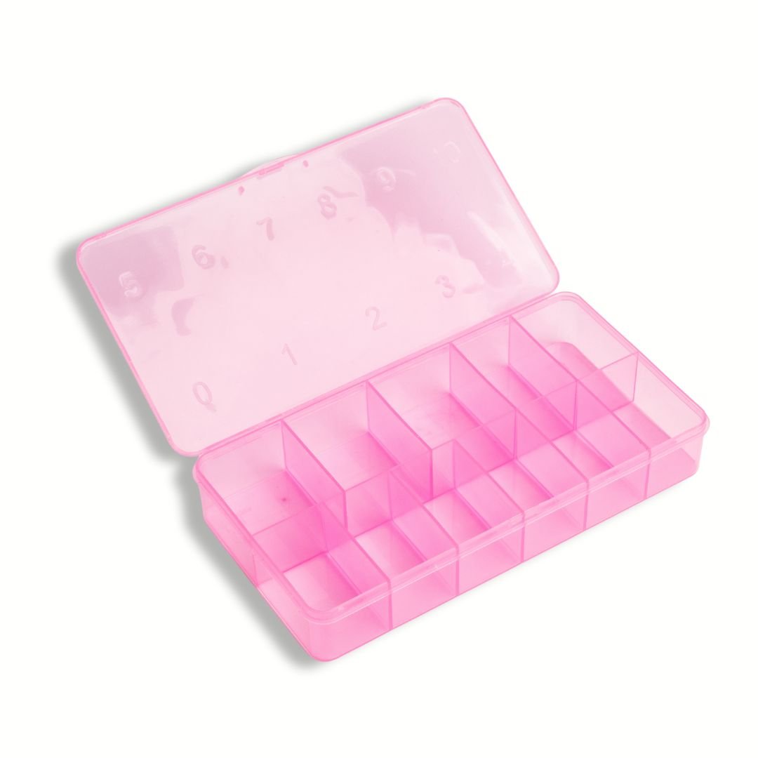 Empty Nail Tip Container | Pink - Hey Beautiful Nail Supplies