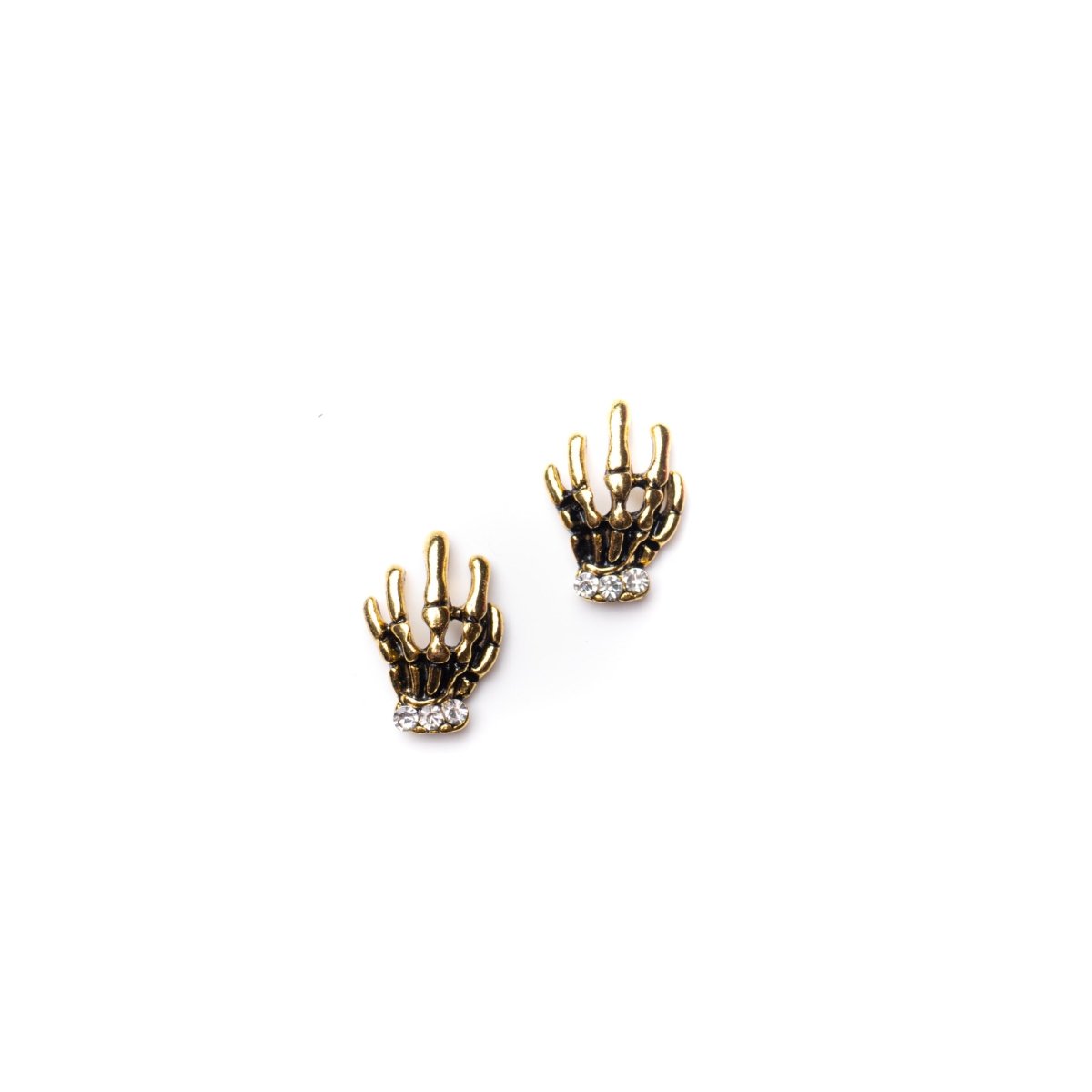 Gold Hand Skulls Charms | 2pcs - Hey Beautiful Nail Supplies