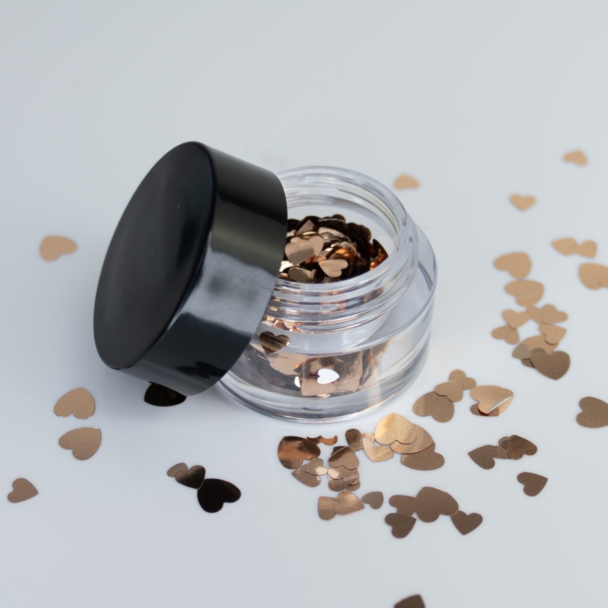 Light Copper Hearts (4) - Hey Beautiful Nail Supplies