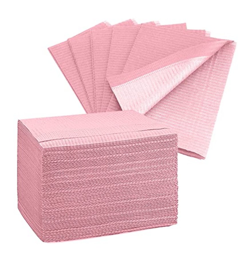 Pink Nail Table Cover | Disposable Dental Bibs - Hey Beautiful Nail Supplies