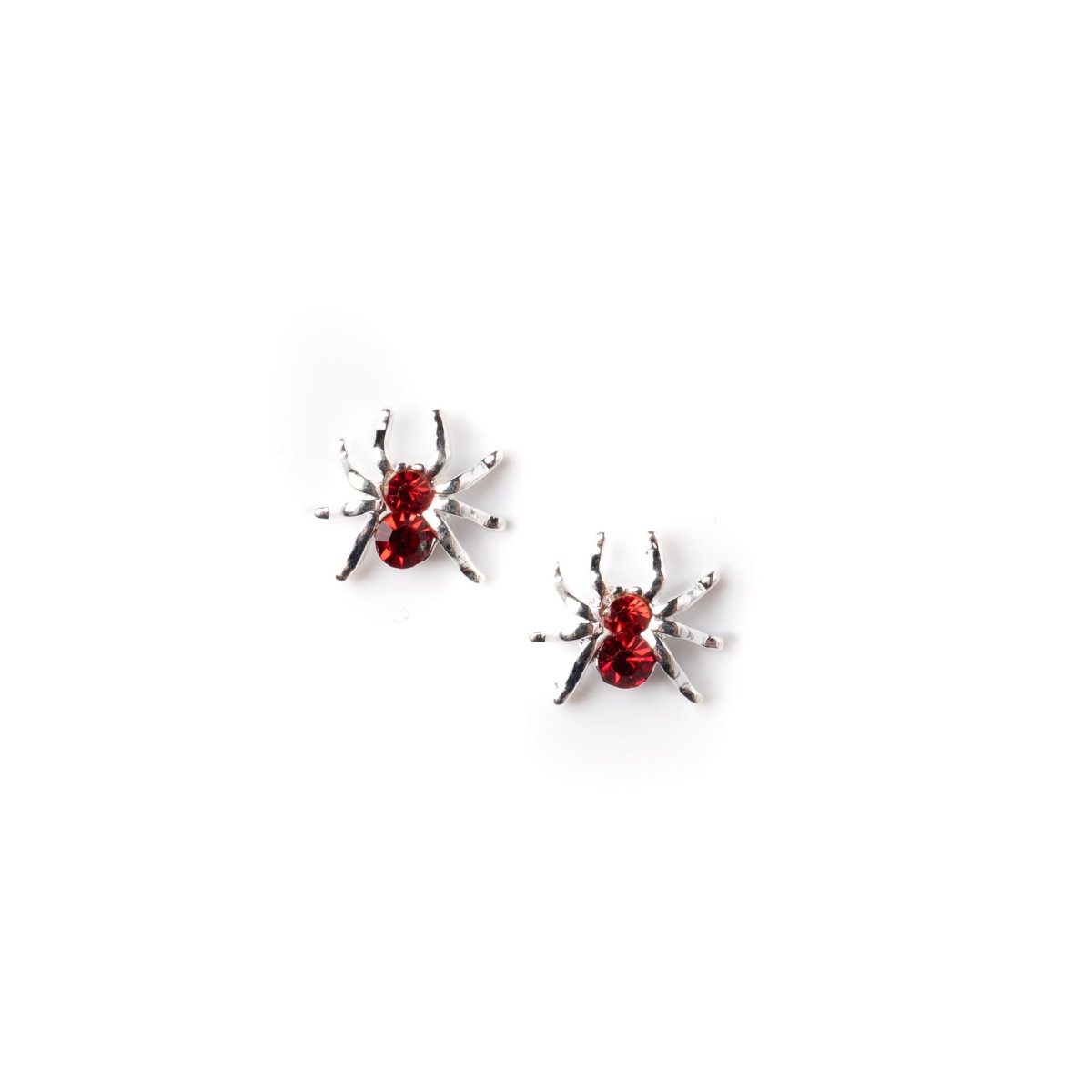 Silver Red Crystal Spider Charm - Hey Beautiful Nail Supplies