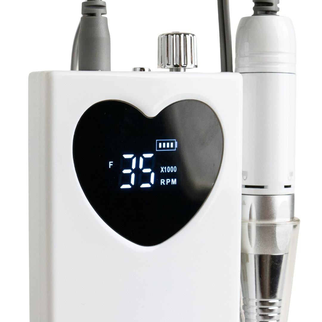2 in 1 Heart Drill | White - Hey Beautiful Nail Supplies