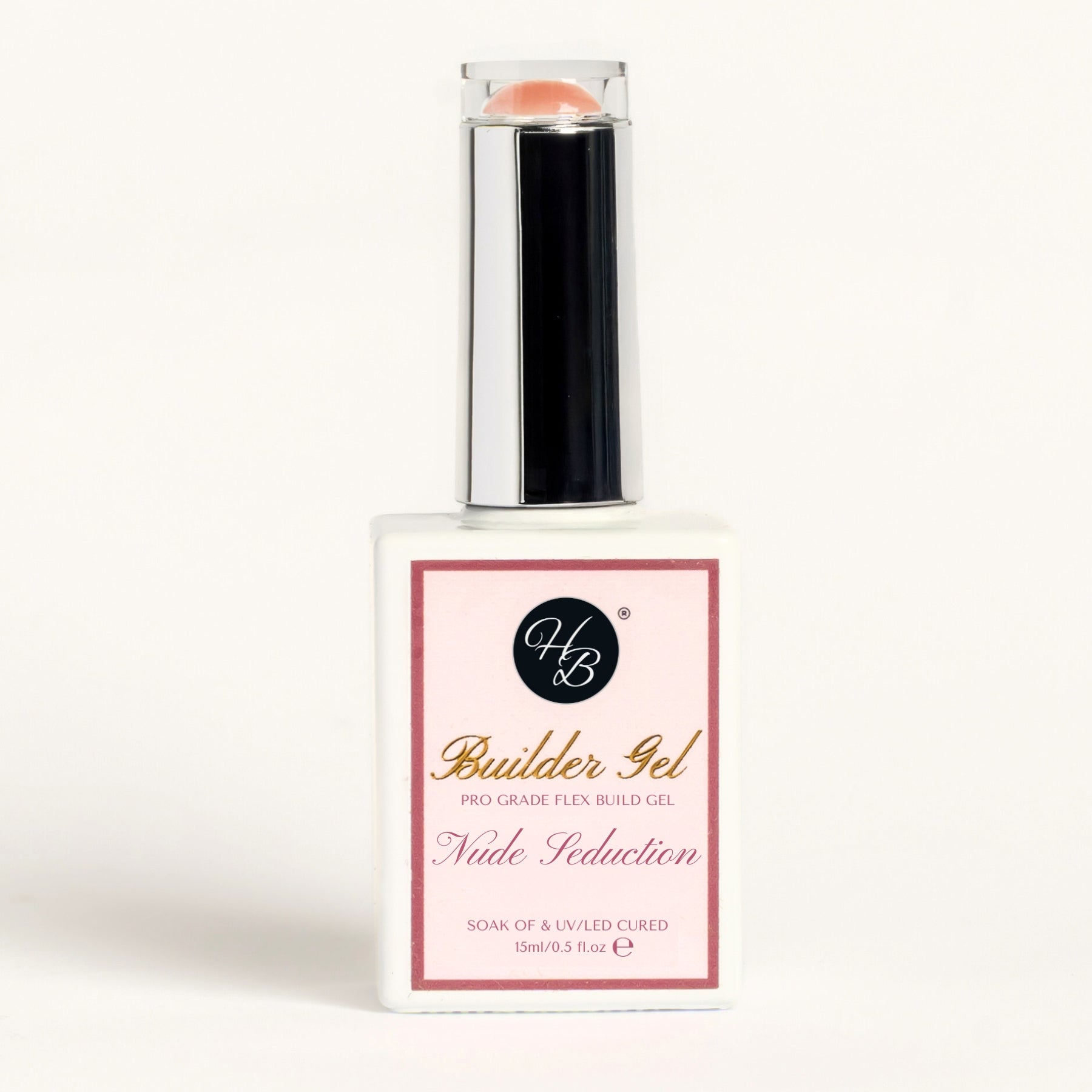 builder gel with a pink case on a white background