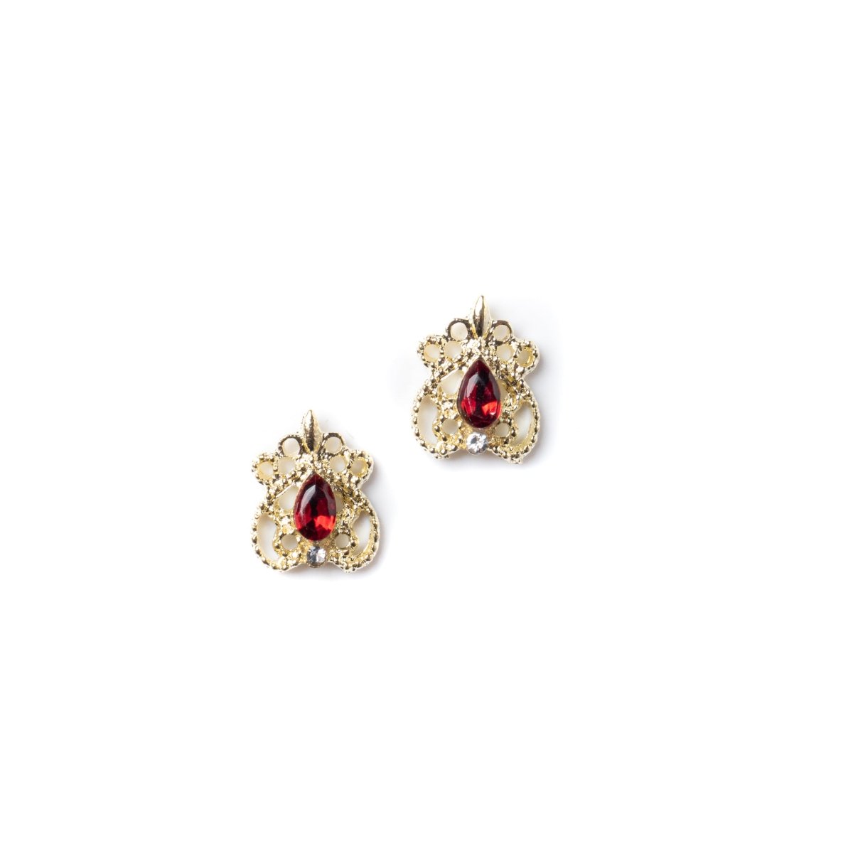 Charms w/ Red Stone | Gold - Hey Beautiful Nail Supplies