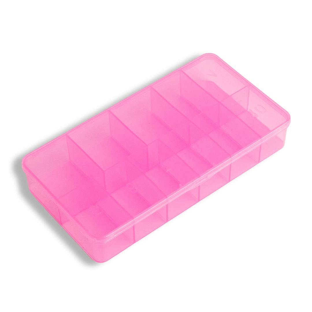 Empty Nail Tip Container | Pink - Hey Beautiful Nail Supplies