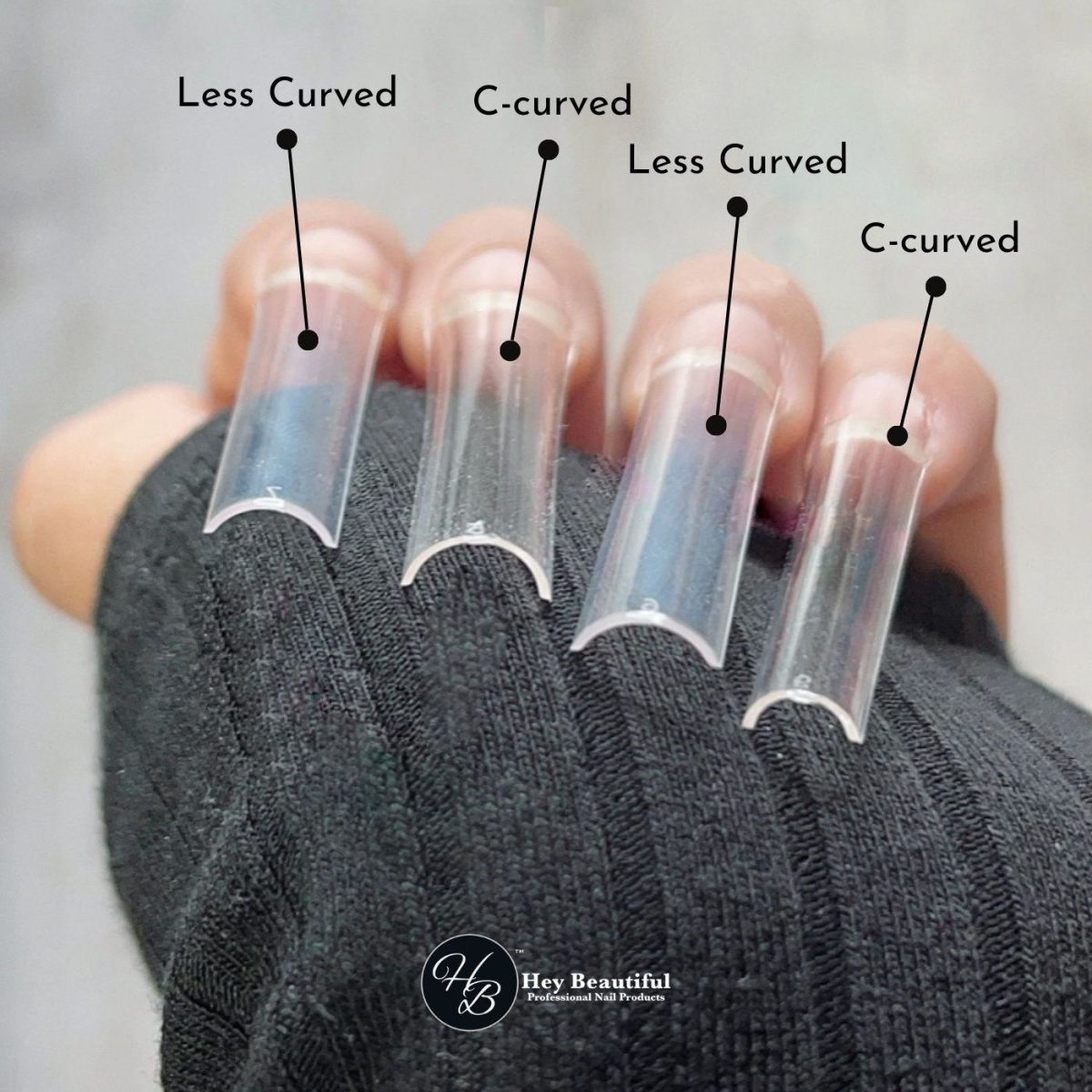 Iconic Nail Tips | No C - curved | XXL - Hey Beautiful Nail Supplies