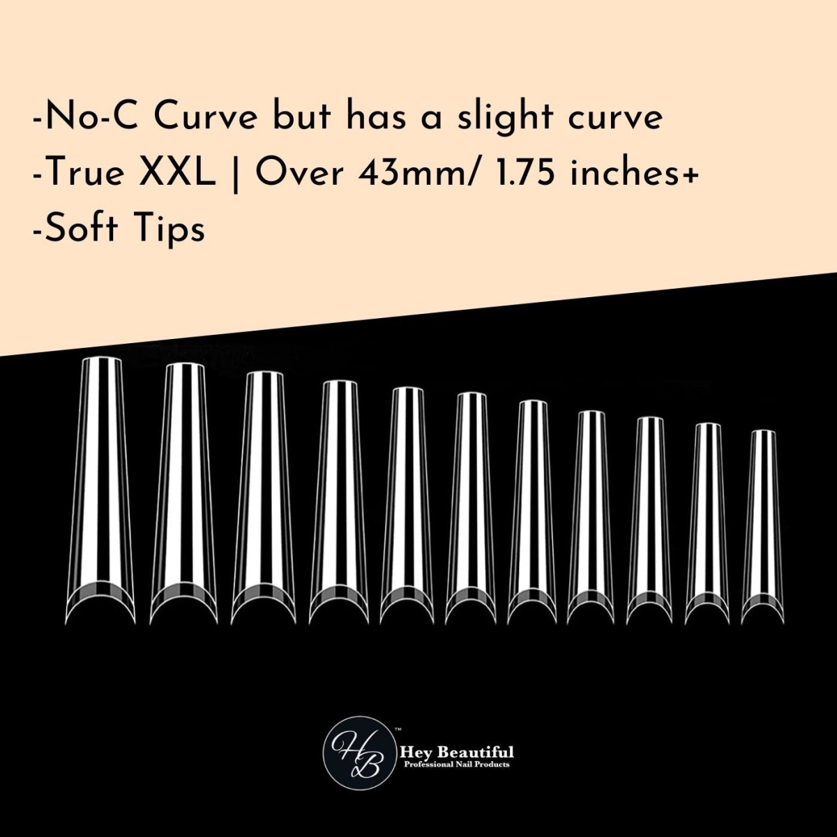 Iconic Nail Tips | No C - curved | XXL - Hey Beautiful Nail Supplies