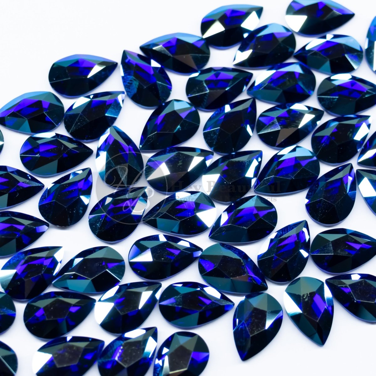 Pear | Cobalt Shimmer | Serinity Rhinestones Non Hotfix - Hey Beautiful Nail Supplies