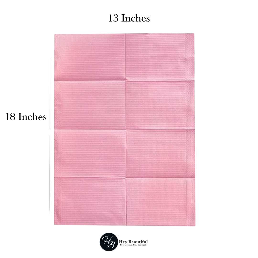 Pink Nail Table Cover | Disposable Dental Bibs - Hey Beautiful Nail Supplies