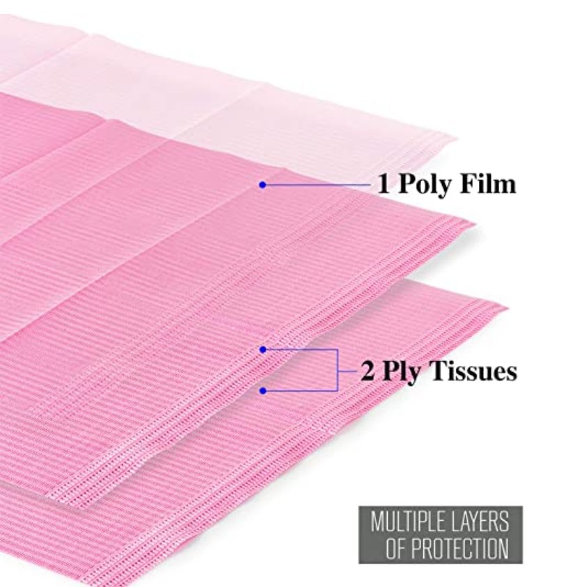 Pink Nail Table Cover | Disposable Dental Bibs - Hey Beautiful Nail Supplies