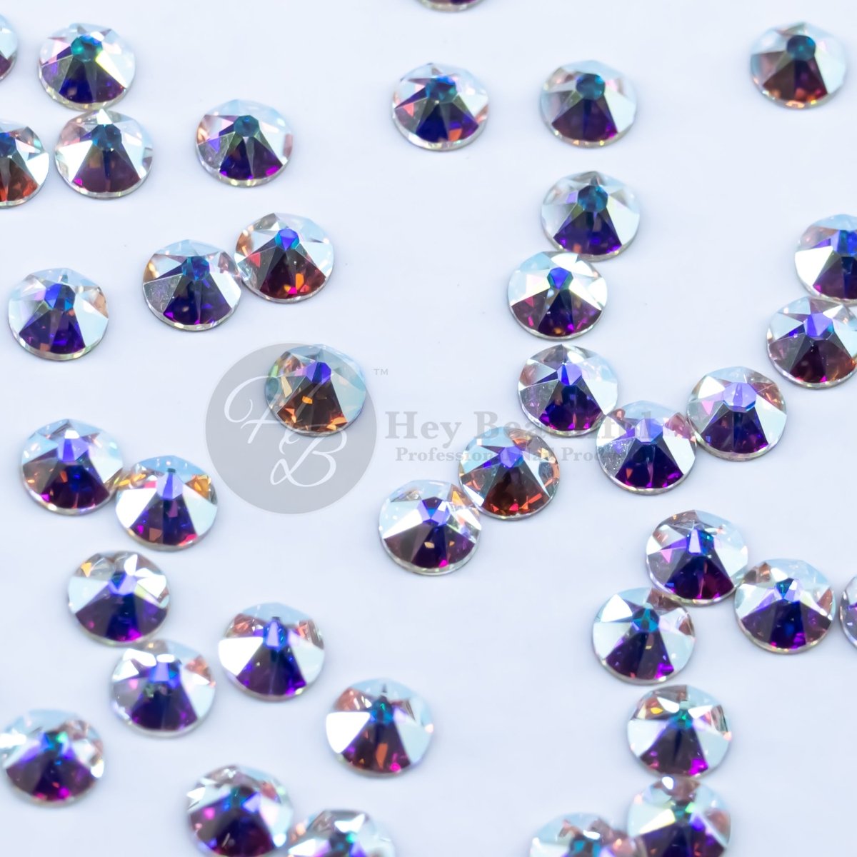 Round | Crystal AB | Serinity Rhinestones Non Hotfix - Hey Beautiful Nail Supplies